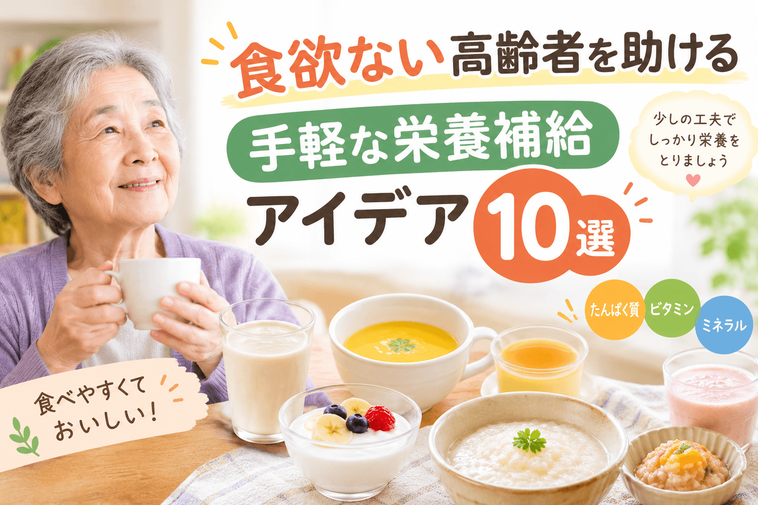 食欲のない高齢者を助ける手軽な栄養補給方法アイデア10選